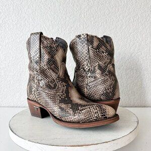 Lane PLAIN JANE Womens Short Cowboy Boots 5.5 Cowgirl Western Brown Animal Print